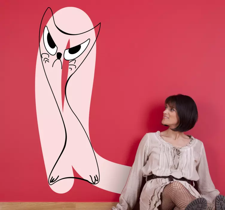 Lunefull kattesilhuett klistremerke - Tenstickers