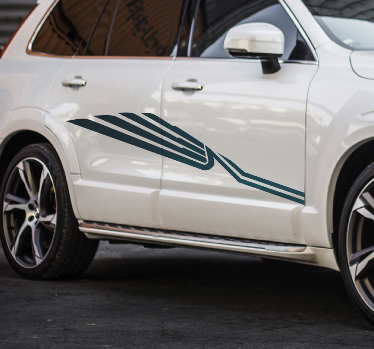 Lyseblått racer stripe bil klistremerke - Tenstickers