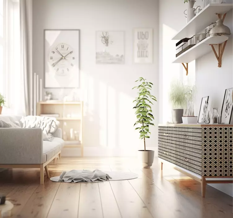 Lysebrun cannage møbler klistremerke - Tenstickers