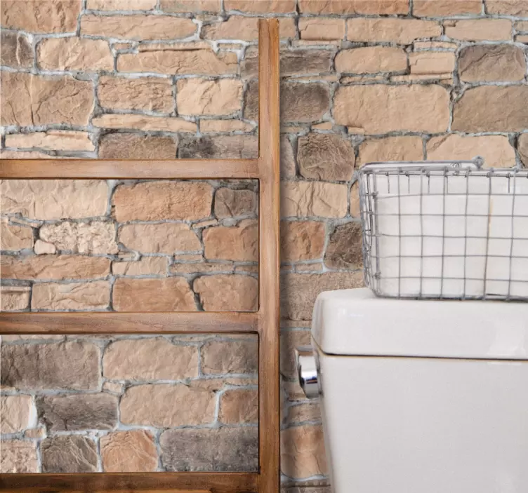 Lysebrun stein murstein rustikk mønster stickers print - Tenstickers