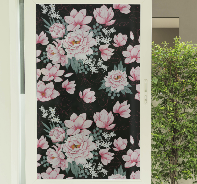 Magnolia planter vindu klistremerke - Tenstickers