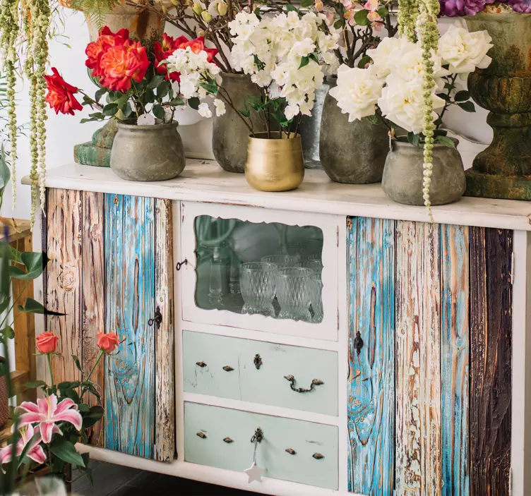 Malt tre stue vegg innredning - Tenstickers