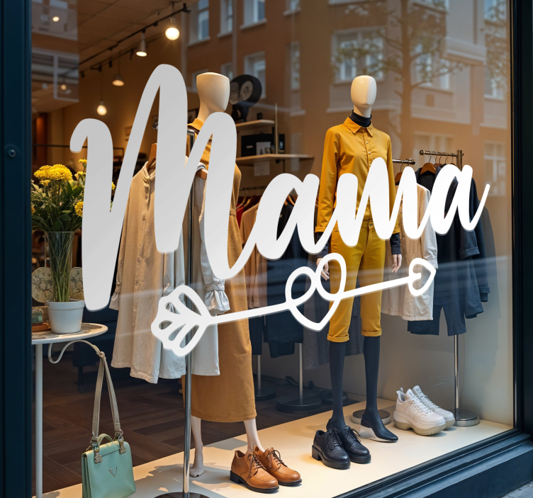 Mamma elsker butikkvinduer klistremerke - Tenstickers