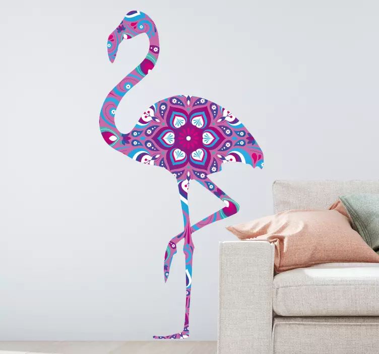 Mandala flamingo veggklistremerke - Tenstickers