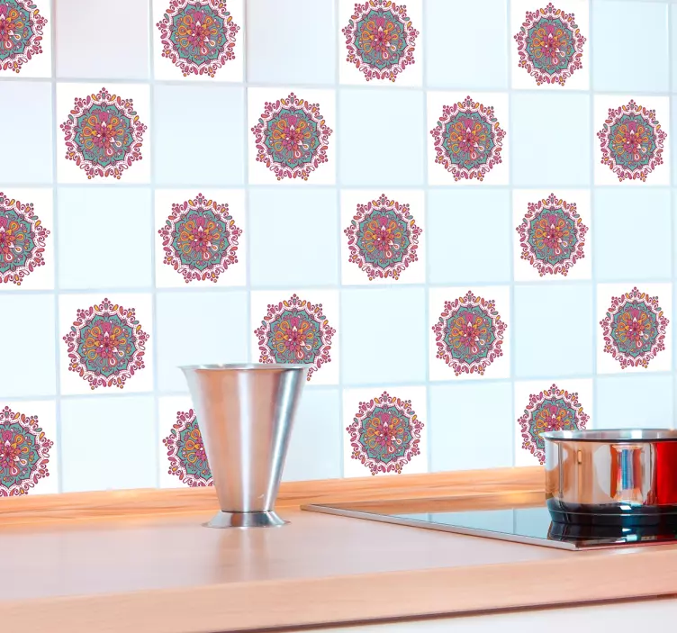 Mandala fliser dekorative vinyl fliser klistremerke - Tenstickers
