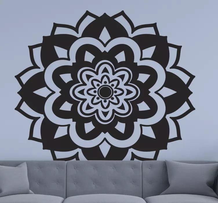 Mandala yoga blomsterveggklistremerke - Tenstickers