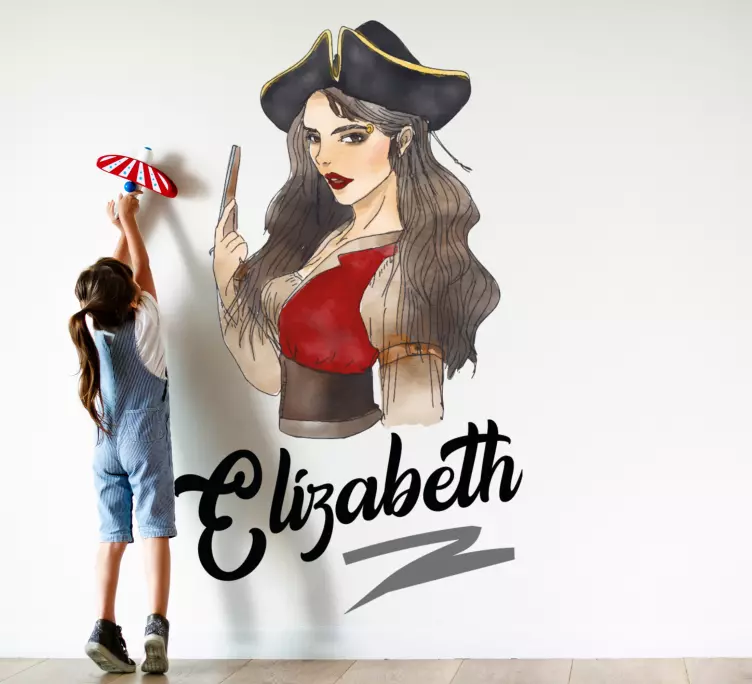 Manga illustrasjon piratjente wallsticker barnerom - Tenstickers