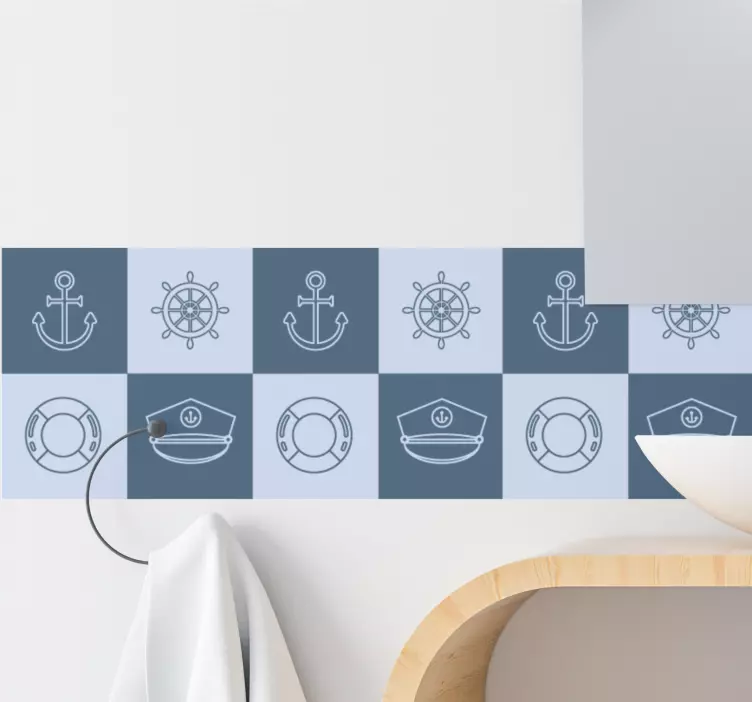 Marine symboler fliser kant stickers - Tenstickers