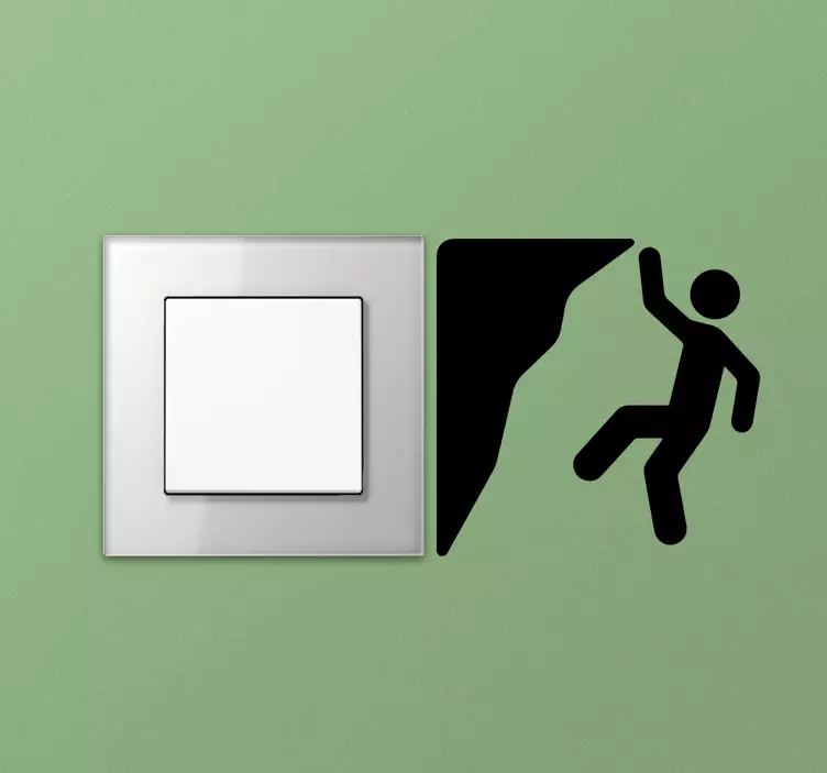 Menn som klatrer klistremerke lysbryter - Tenstickers