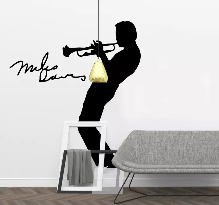 Miles davis silhuett wallsticker stue - Tenstickers