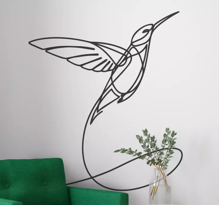Minimalistisk kolibri wallstickers - Tenstickers