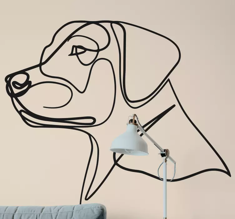 Minimalistisk labrador katt klistremerke - Tenstickers