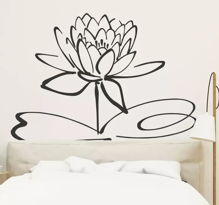 Minimalistisk wallstickers for lotusblomst - Tenstickers