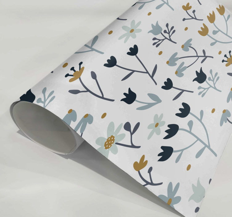 Minimalistiske blomster klistremerke møbler - Tenstickers