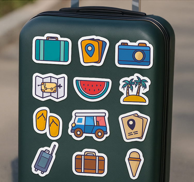 Minimalistiske reiseikoner klistremerke dyr - Tenstickers