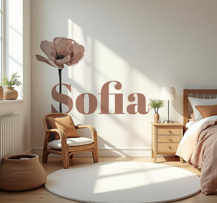 mocha mousse blomst tilpassbart klistremerke - Tenstickers