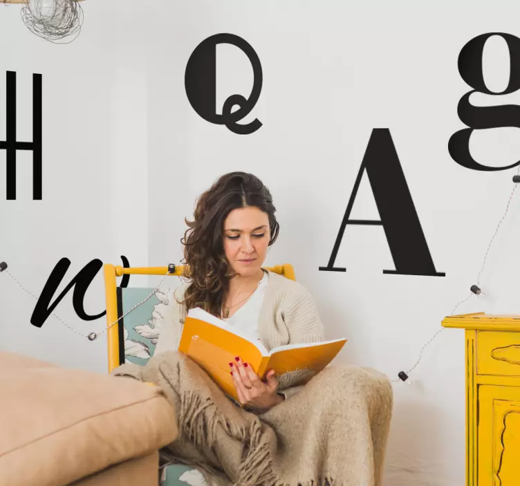 Moderne alfabetet tekst klistremerke - Tenstickers