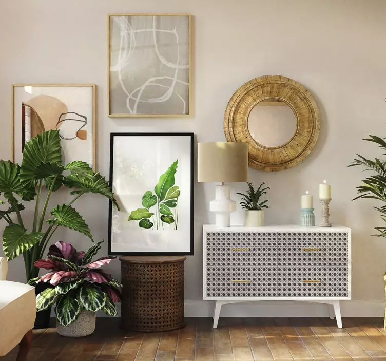 Moderne bladmønster klistremerke møbler - Tenstickers