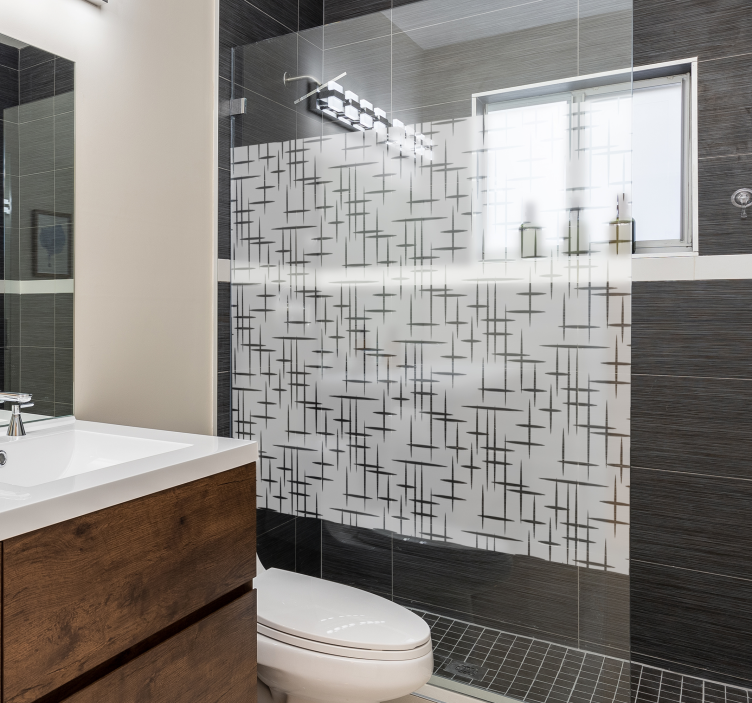 Moderne linjer dusj klistermerke - Tenstickers