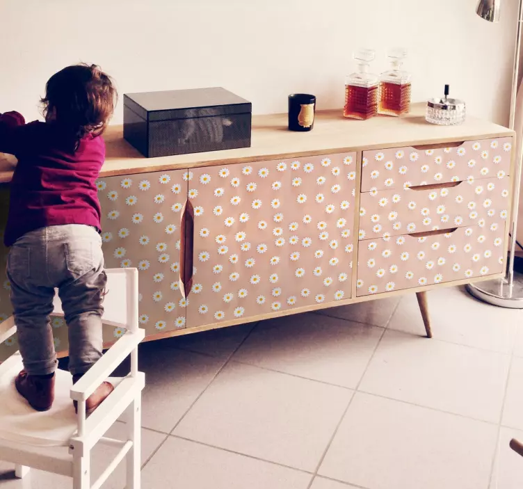 Moderne tusenfryd mønster møbler dekal - Tenstickers