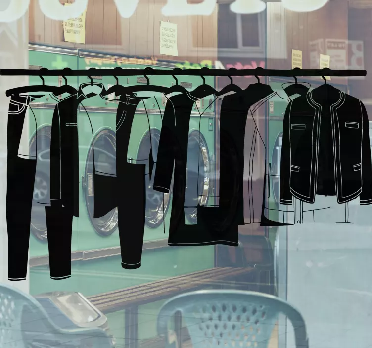 Monocolor klær hengende butikkvindu sticker - Tenstickers