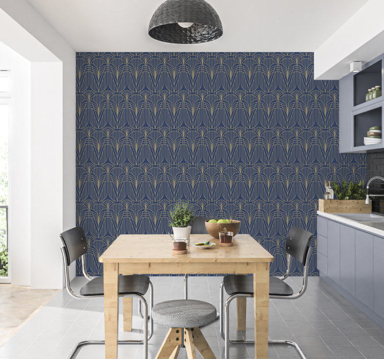 Mønster med art deco og gulldetaljer stickers print - Tenstickers