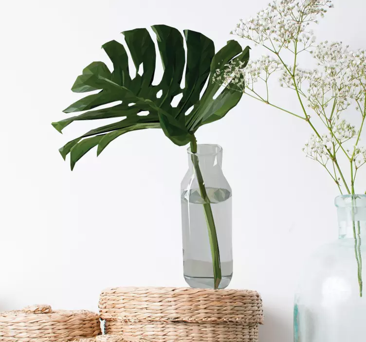 Monstera i en krukke med veggplanter - Tenstickers