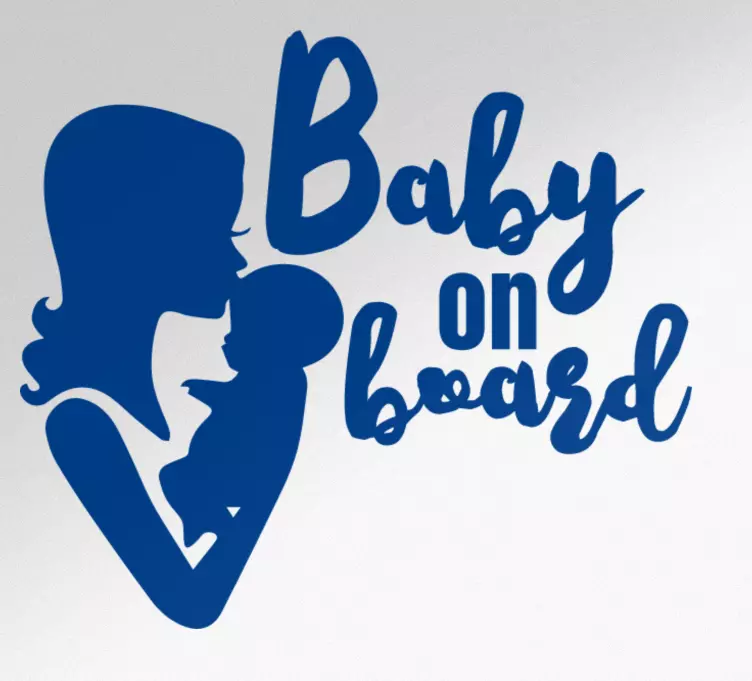 Mor og baby ombord design klistremerker barn ombord - Tenstickers