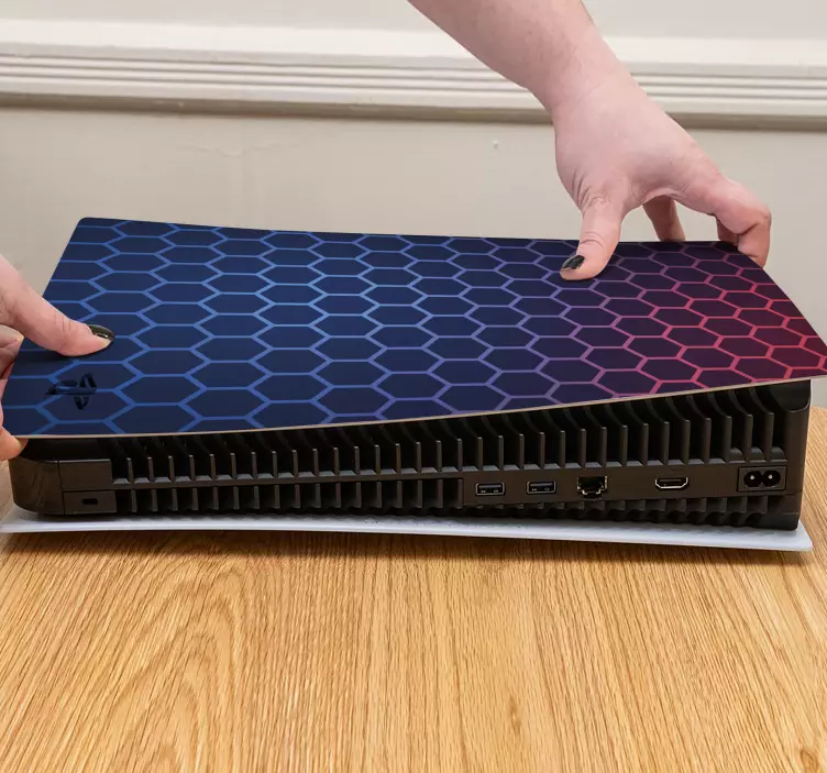 Mørk teknologisk rød og blå ps5-dekal - Tenstickers