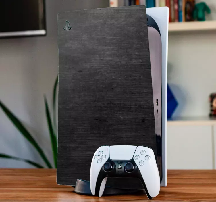 Mørkegrått børstet metall skin PS5 - Tenstickers