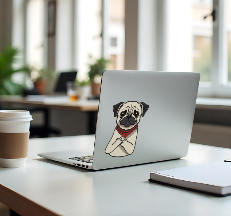 Morsom engelsk bulldog Laptop klistremerke - Tenstickers