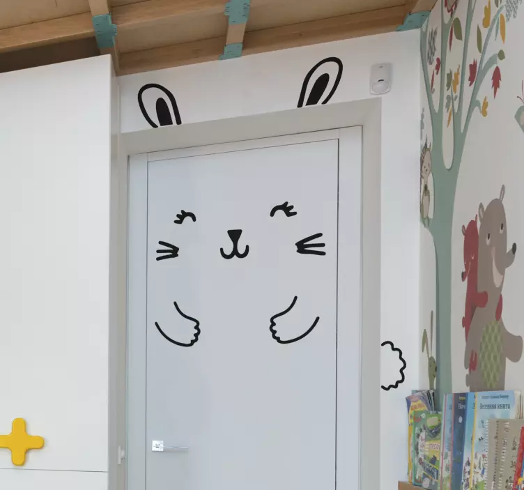 Morsom kanin dør stickers - Tenstickers