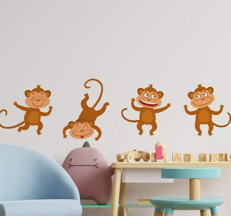 Morsomme aper barnesoverom wallstickers - Tenstickers