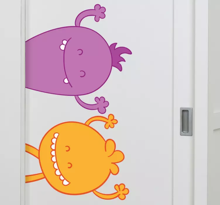 Morsomme monstre garderobe klistremerke - Tenstickers