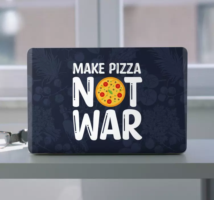 Morsomme sitater lager pizza laptop sticker - Tenstickers