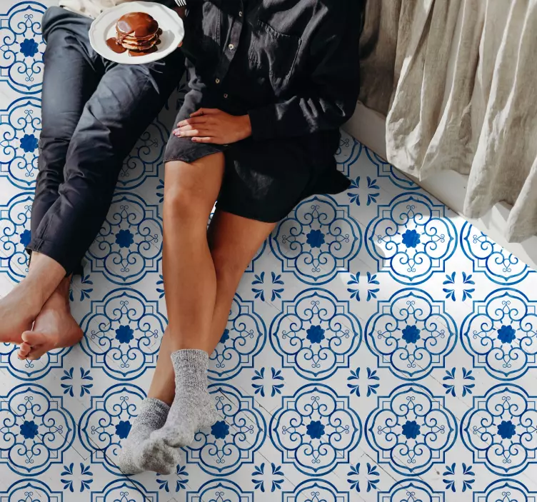 Mosaikk vintage mønster gulv klistremerke dekal - Tenstickers