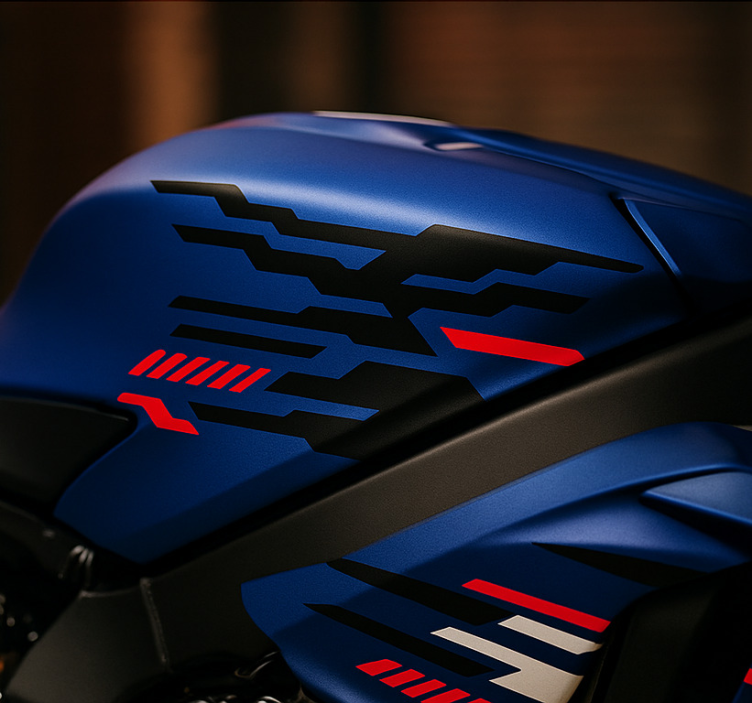 Motorsykkel klistremerke svart-rød futuristisk design - Tenstickers