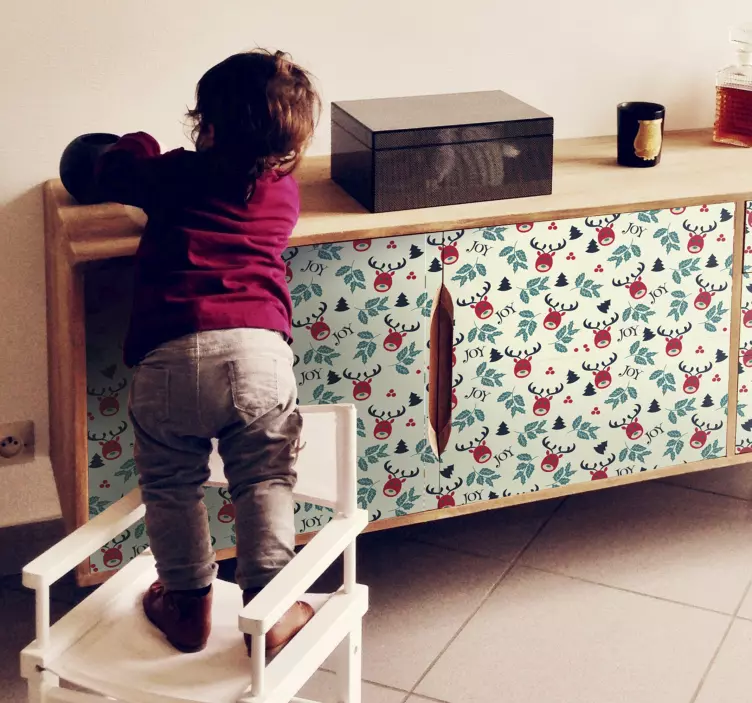 Muntert reinsdyrmotiv dekorativt klistremerke - Tenstickers