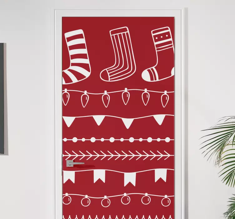 Juleklistremerke med glade festmønstre - Tenstickers