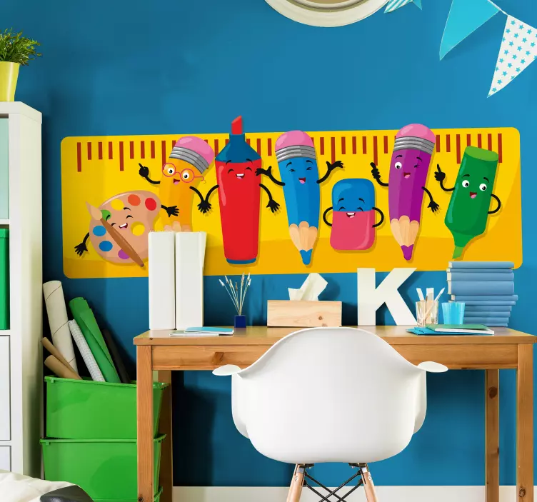 Muntre skrivesakerfigurer klistremerke for barn - Tenstickers