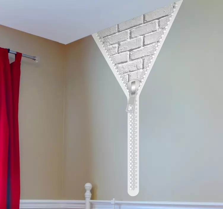 Murstein glidelås dekorative klistremerke - Tenstickers