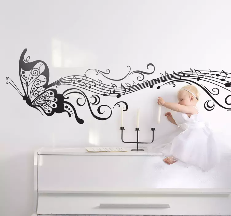 Musical butterfly wall sticker - Tenstickers