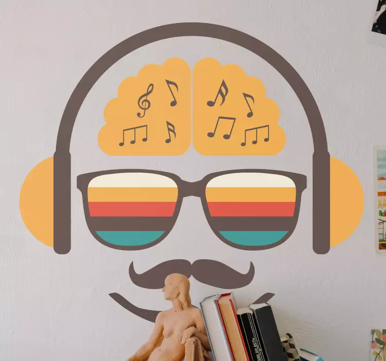 Musikalsk klistremerke for vintage musikkentusiast - Tenstickers