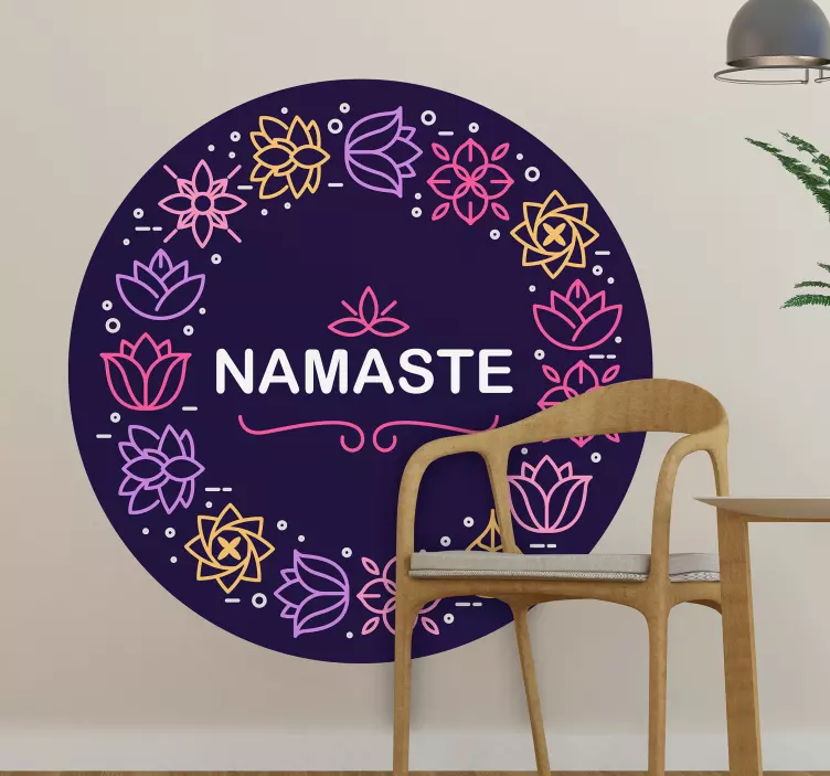 Namaste blomstersirkeldesign natur klistremerke - Tenstickers