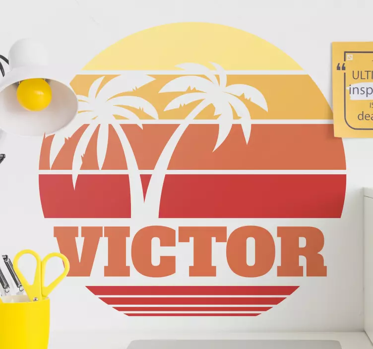 Natur klistremerke solnedgang palmesilhuett - Tenstickers