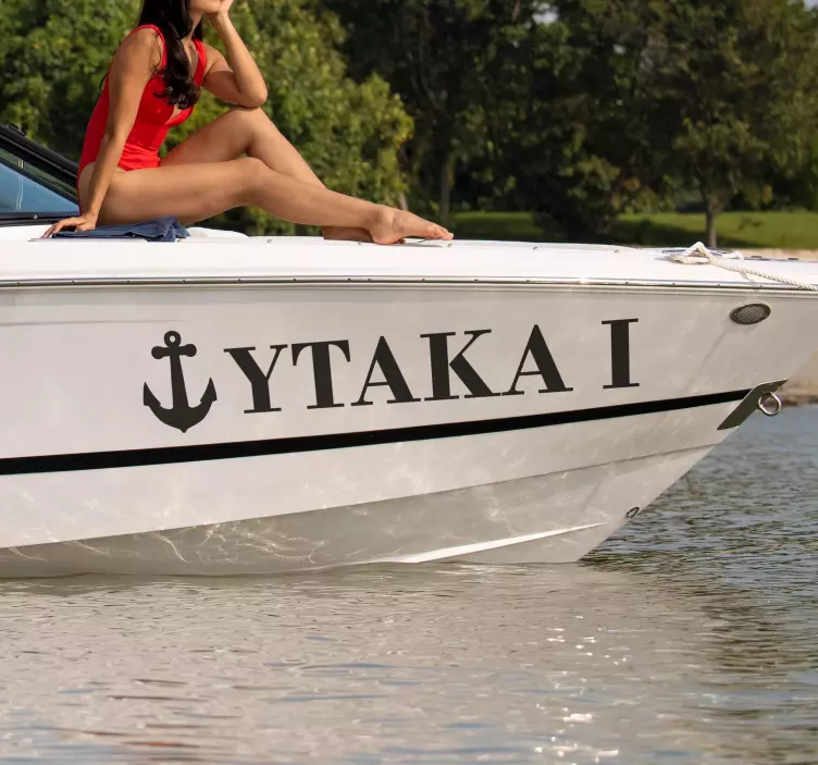 Navn med ankertegningNavn med ankertegning klistremerker sjømenn - Tenstickers