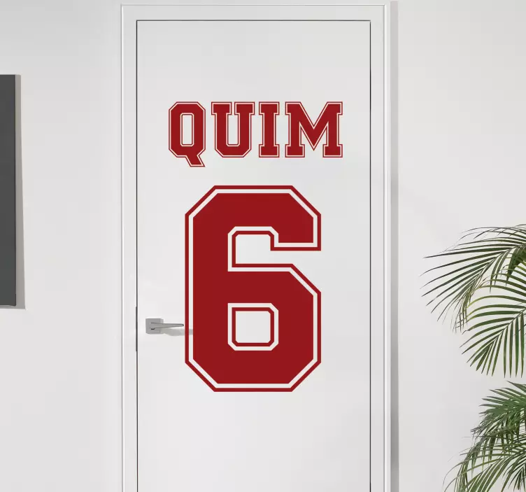 Navn og nummer dørklistremerke - Tenstickers