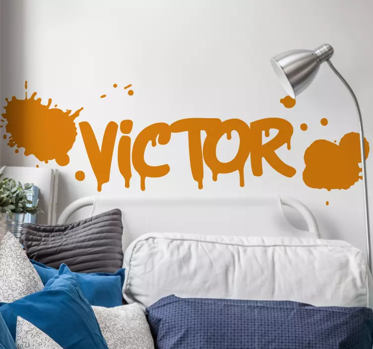 Navn tilpasset rom tekst klistremerke - Tenstickers