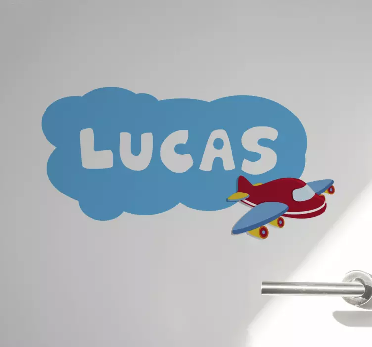 Navngitt klistremerke for fly og skyillustrasjon - Tenstickers