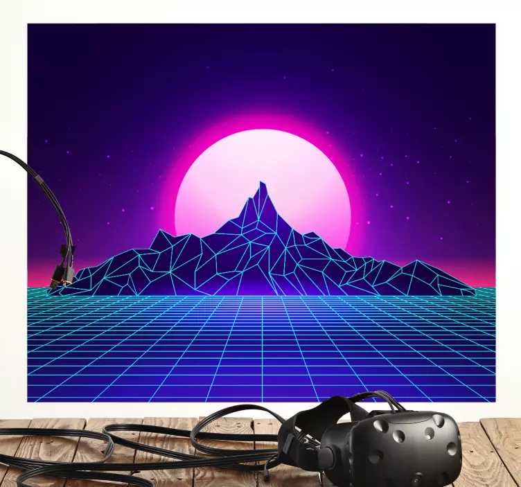 Neon retro bølge videospill klistremerke - Tenstickers